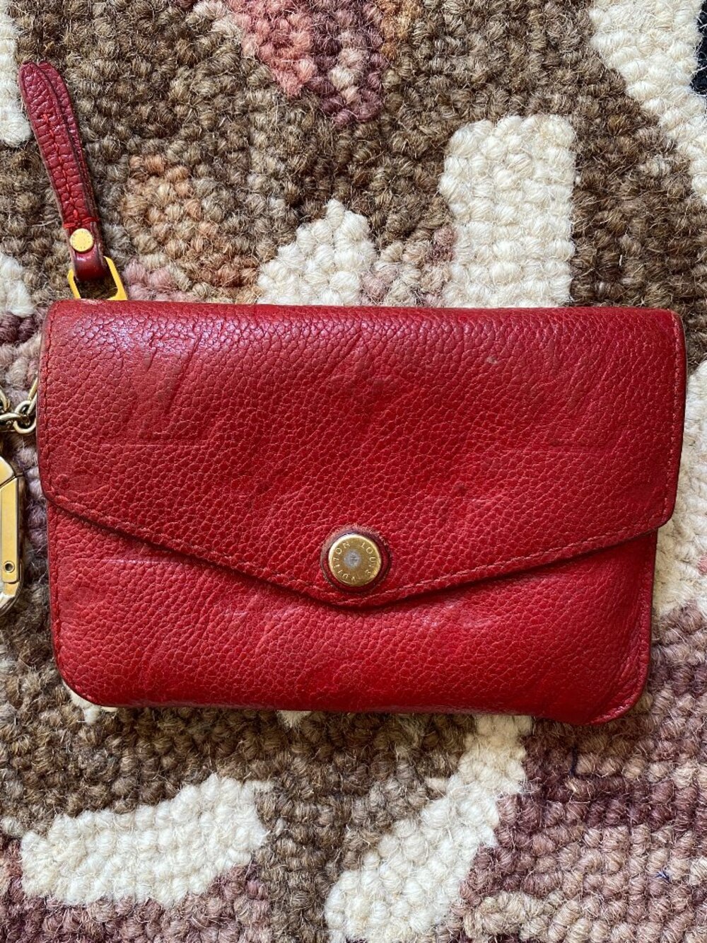 Louis Vuitton Monogram Empreinte Leather Key Pouch in Cherry